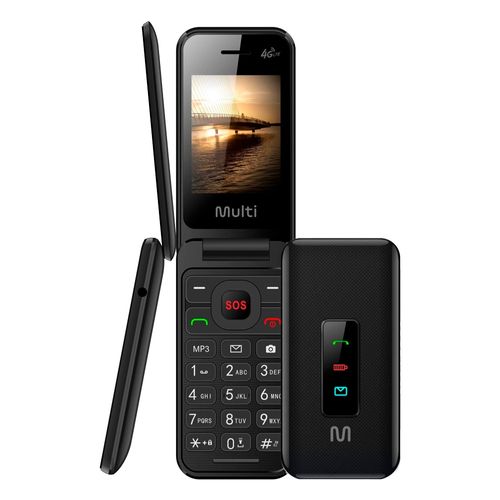 Celular Flip Vita 4G Dual Chip MP3 Preto Multi - P9227OUT [Reembalado]