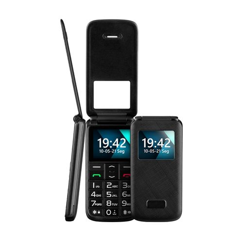 Celular Flip Vita Lite Dual Chip Rádio FM + MP3 + Bluetooth 2,1 Preto Multi - P9142OUT [Reembalado]