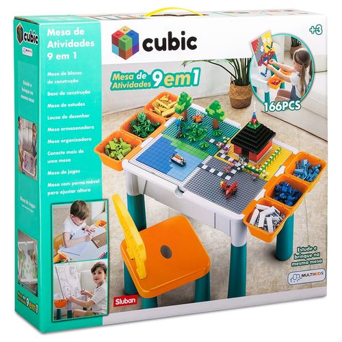 Mesa de Atividades Cubic com Blocos e Acessórios 9 em 1 Multikids - BR1212