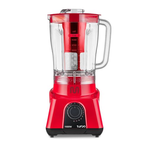 Liquidificador 2,6L Turbo Vermelho 1100w-220v c/ 12 Velocidades Multi Home - LQ1104